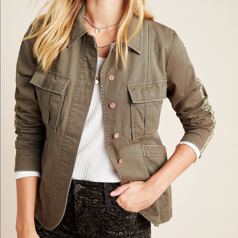 Anthropologie Olivette Camo-Striped Utility Jacket